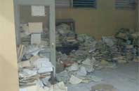 Medical records room after the Haiti earthquake