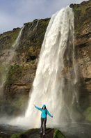 Sirisha and waterfall
